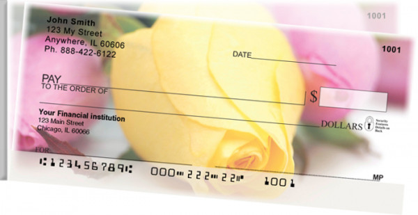 Spring Rose Bouquet Side Tear Personal Checks | STFLO-41