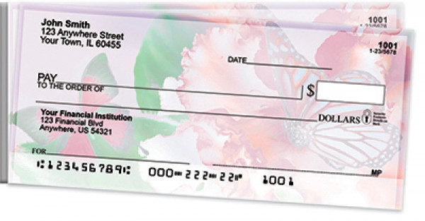 Spring Time Butterflies Side Tear Personal Checks | STNAT-80