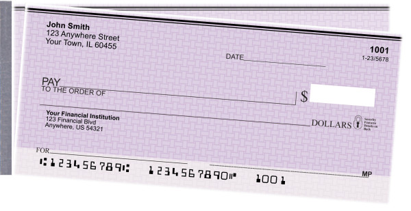 Purple Safety Side Tear Personal Checks | STVAL-27