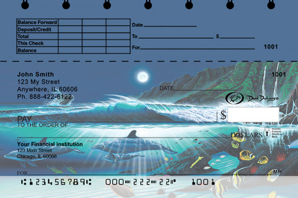 Dolphins Top Stub Personal Checks  | TSDUN-02