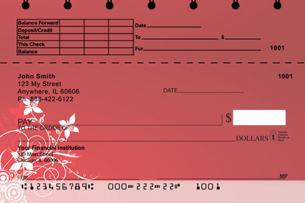 Creeping from the Corner Top Stub Personal Checks | TSFLO-76