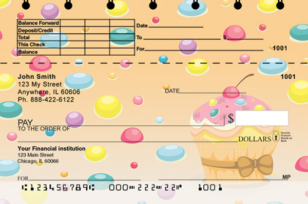 Cupcakes Top Stub Personal Checks | TSFOD-53