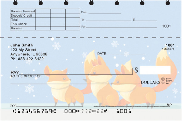 Playful Foxes Top Stub Checks | TSFUN-95