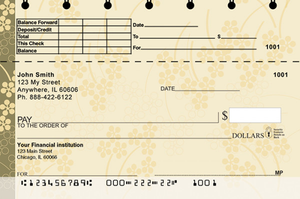 Soft Vines Top Stub Personal Checks | TSGEO-12