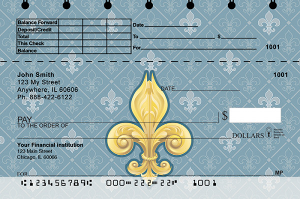 Fleur-de-lis Top Stub Personal Checks  | TSGEP-64