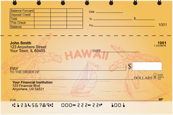 Sail to Paradise Top Stub Personal Checks | TSGEP-90