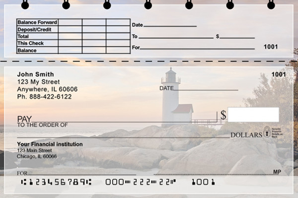 Lighthouses Scenic Views Top Stub Personal Checks | TSSCE-81