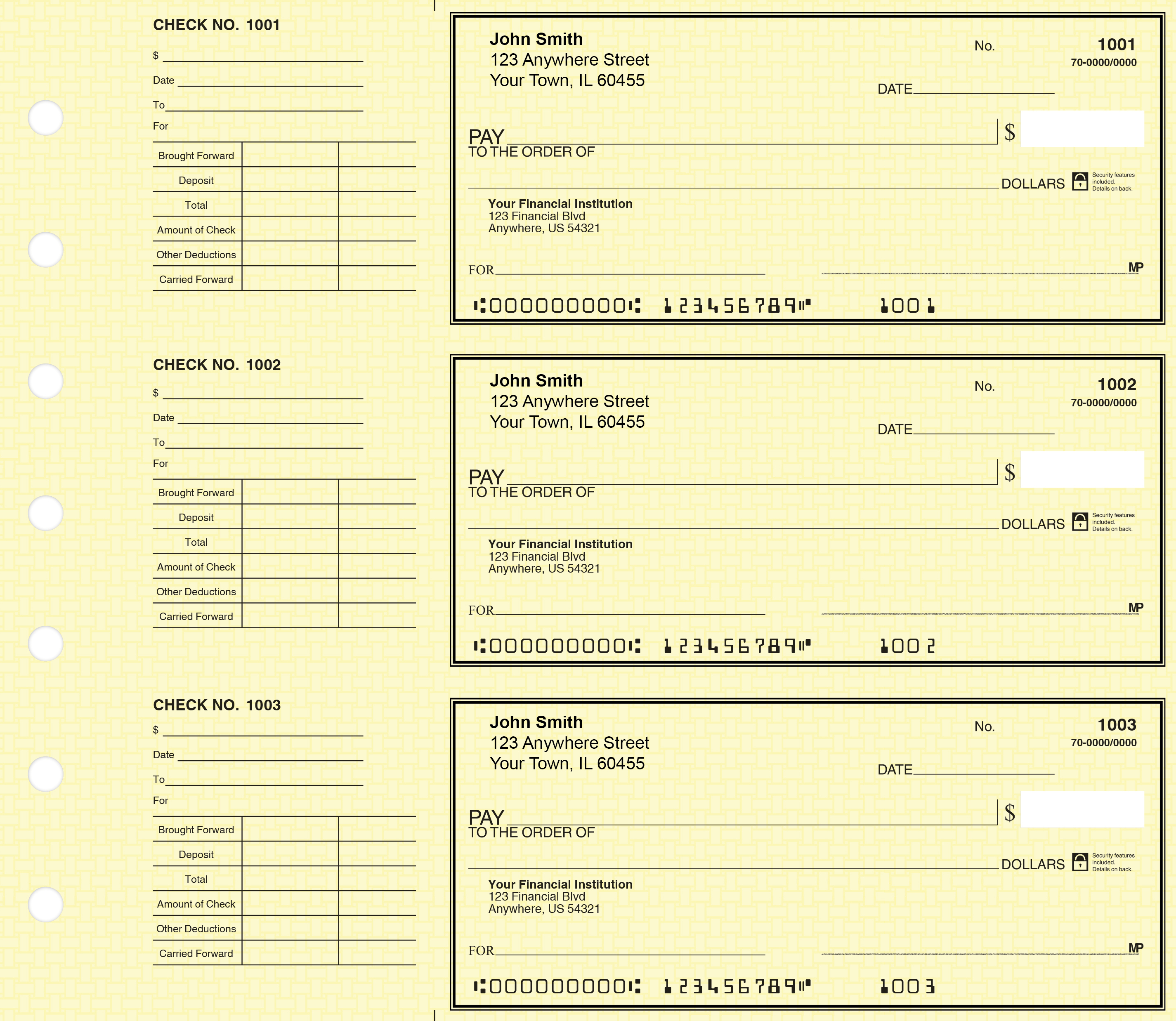 Yellow Safety Deskset Business Checks Yellow Safety Deskset Business Checks