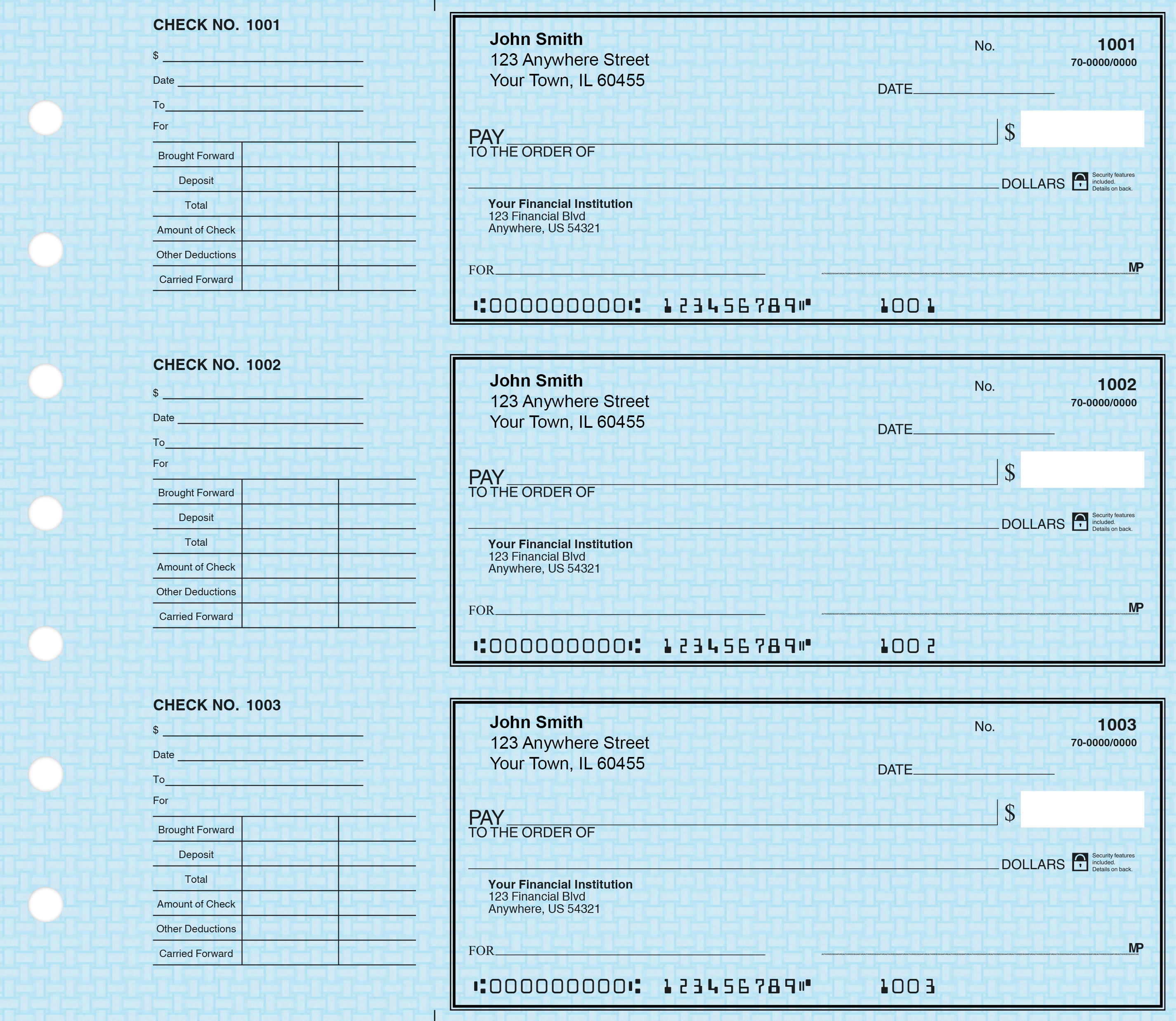 Blue Safety Deskset Business Checks Blue Safety Deskset Business Checks